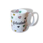 Caneca Porcelana Coração Felicidade 250 ml
