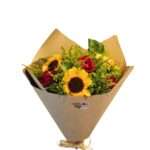 Buquê Rosas Com Girassóis